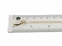 14 kt geelgouden ketting met hanger van 1,28 cts natuurlijke diamant en topaas - afbeelding 7 van  7