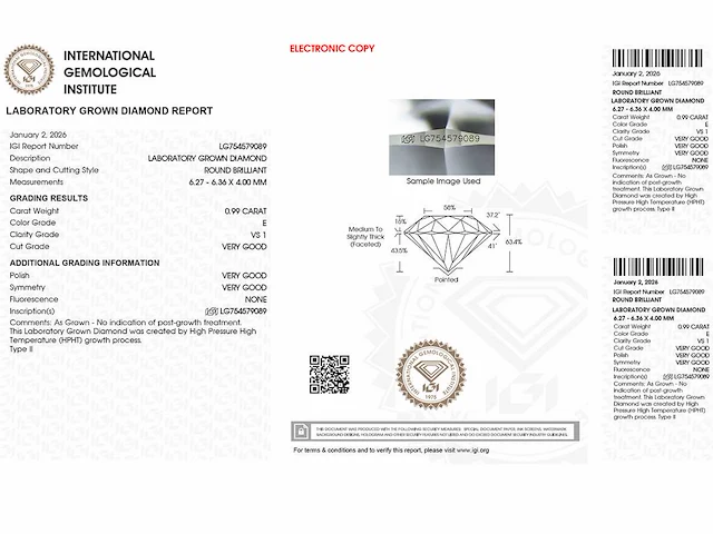 14 kt geelgouden oorbel met 2,77 cts laboratoriumgekweekte diamant - afbeelding 4 van  8