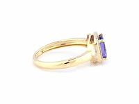 14 kt geelgouden ring met 1,74 cts natuurlijke diamant en tanzaniet - afbeelding 8 van  10