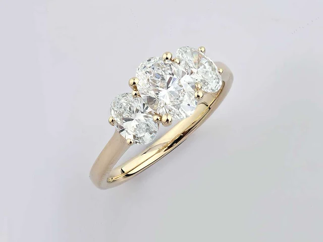 14 kt geelgouden ring met 2,11 cts laboratoriumgekweekte diamant - afbeelding 2 van  9