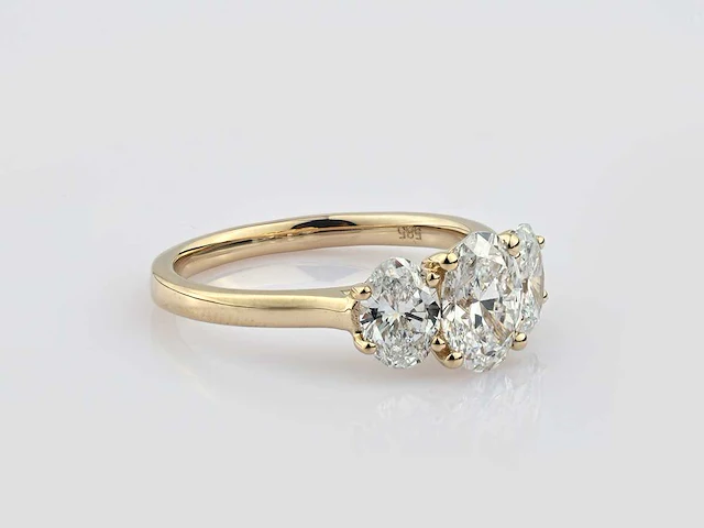 14 kt geelgouden ring met 2,11 cts laboratoriumgekweekte diamant - afbeelding 5 van  9