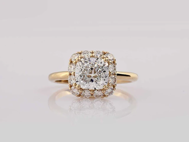 14 kt geelgouden ring met 2,70 cts laboratoriumgekweekte diamant - afbeelding 6 van  8