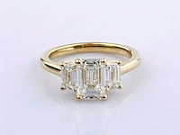 14 kt geelgouden ring met 3,02 cts laboratoriumgekweekte diamant - afbeelding 1 van  10