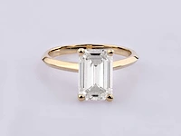 14 kt geelgouden ring met 3,07 cts laboratoriumgekweekte diamant - afbeelding 2 van  9
