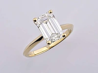 14 kt geelgouden ring met 3,07 cts laboratoriumgekweekte diamant - afbeelding 3 van  9