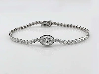 14 kt witgouden armband met 2,97 cts laboratoriumgekweekte diamant - afbeelding 1 van  8
