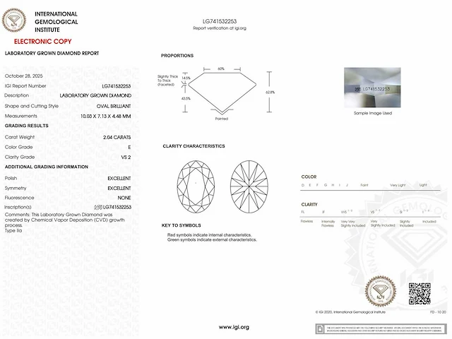 14 kt witgouden armband met 2,97 cts laboratoriumgekweekte diamant - afbeelding 3 van  8