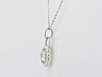 14 kt witgouden ketting met hanger en labgekweekte diamant - afbeelding 5 van  9