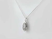 14 kt witgouden ketting met hanger van 2,09 cts en laboratoriumgekweekte diamant - afbeelding 2 van  9