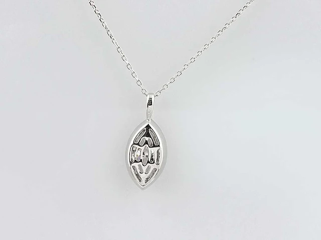 14 kt witgouden ketting met hanger van 2,09 cts en laboratoriumgekweekte diamant - afbeelding 3 van  9