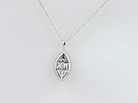 14 kt witgouden ketting met hanger van 2,09 cts en laboratoriumgekweekte diamant - afbeelding 3 van  9