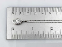 14 kt witgouden ketting met hanger van 2,09 cts en laboratoriumgekweekte diamant - afbeelding 5 van  9