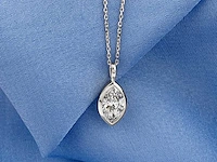 14 kt witgouden ketting met hanger van 2,09 cts en laboratoriumgekweekte diamant - afbeelding 6 van  9