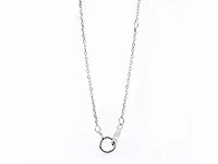 14 kt witgouden ketting met hanger van 2,09 cts en laboratoriumgekweekte diamant - afbeelding 8 van  9