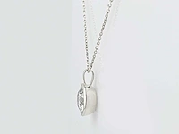 14 kt witgouden ketting met hanger van 2,10 cts en laboratoriumgekweekte diamant - afbeelding 2 van  9