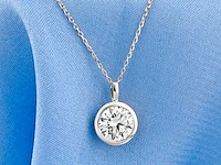 14 kt witgouden ketting met hanger van 2,10 cts en laboratoriumgekweekte diamant - afbeelding 3 van  9