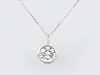 14 kt witgouden ketting met hanger van 2,10 cts en laboratoriumgekweekte diamant - afbeelding 4 van  9