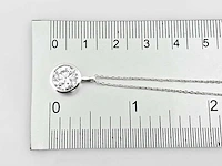 14 kt witgouden ketting met hanger van 2,10 cts en laboratoriumgekweekte diamant - afbeelding 5 van  9