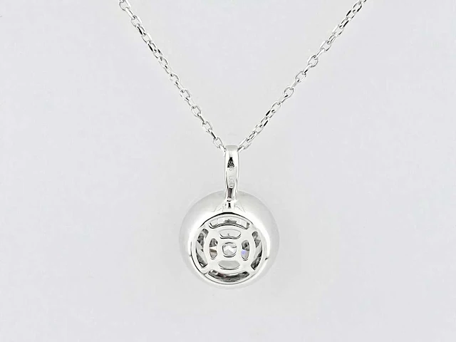 14 kt witgouden ketting met hanger van 2,10 cts en laboratoriumgekweekte diamant - afbeelding 6 van  9