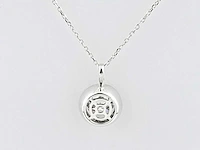 14 kt witgouden ketting met hanger van 2,10 cts en laboratoriumgekweekte diamant - afbeelding 6 van  9