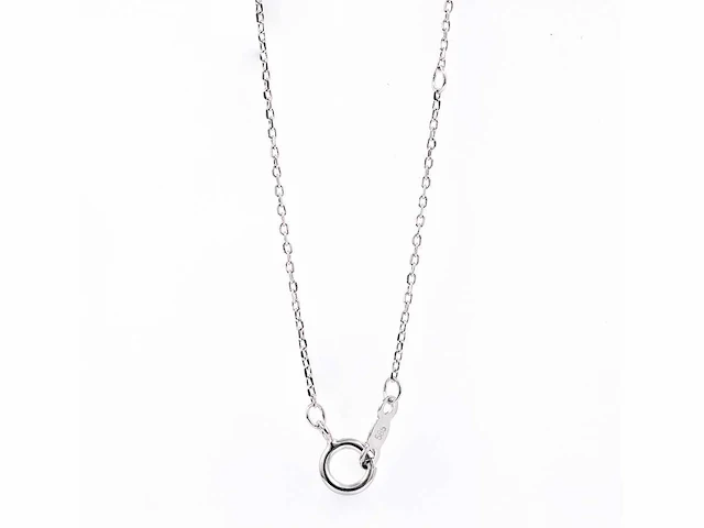 14 kt witgouden ketting met hanger van 2,10 cts en laboratoriumgekweekte diamant - afbeelding 8 van  9