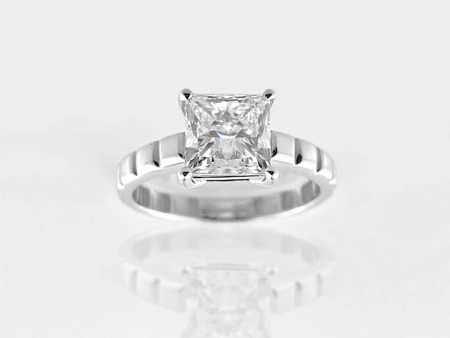 14 kt witgouden ring met 2,01 cts laboratoriumgekweekte diamant - afbeelding 4 van  9