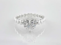 14 kt witgouden ring met 2,05 cts laboratoriumgekweekte diamant - afbeelding 1 van  9