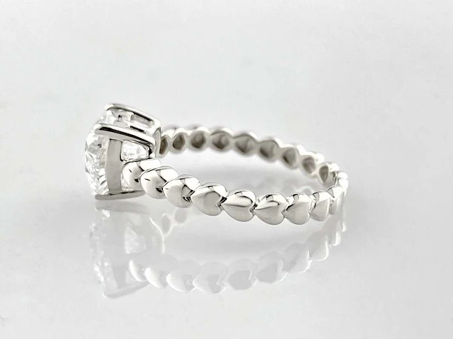14 kt witgouden ring met 2,05 cts laboratoriumgekweekte diamant - afbeelding 6 van  9