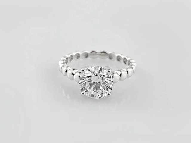 14 kt witgouden ring met 2,05 cts laboratoriumgekweekte diamant - afbeelding 1 van  10