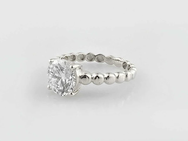 14 kt witgouden ring met 2,05 cts laboratoriumgekweekte diamant - afbeelding 3 van  10