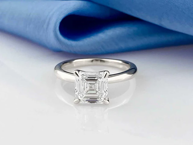 14 kt witgouden ring met 2,06 cts laboratoriumgekweekte diamant - afbeelding 3 van  11
