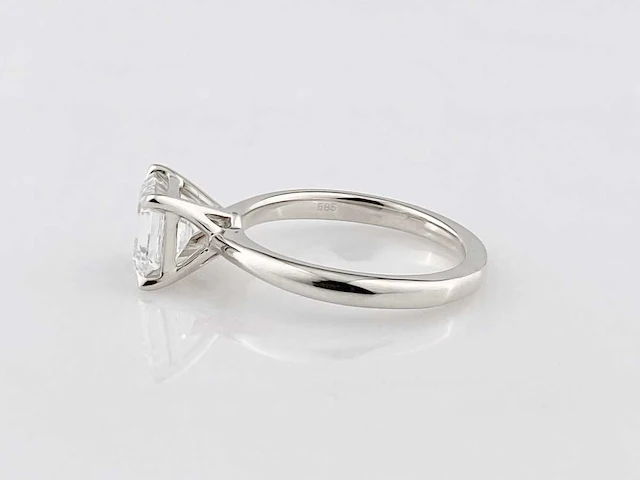 14 kt witgouden ring met 2,06 cts laboratoriumgekweekte diamant - afbeelding 7 van  11