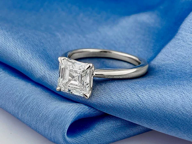 14 kt witgouden ring met 2,06 cts laboratoriumgekweekte diamant - afbeelding 11 van  11