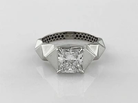14 kt witgouden ring met 2,07 cts laboratoriumgekweekte diamant - afbeelding 1 van  11