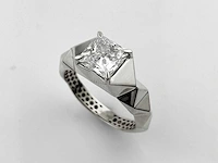 14 kt witgouden ring met 2,07 cts laboratoriumgekweekte diamant - afbeelding 6 van  11