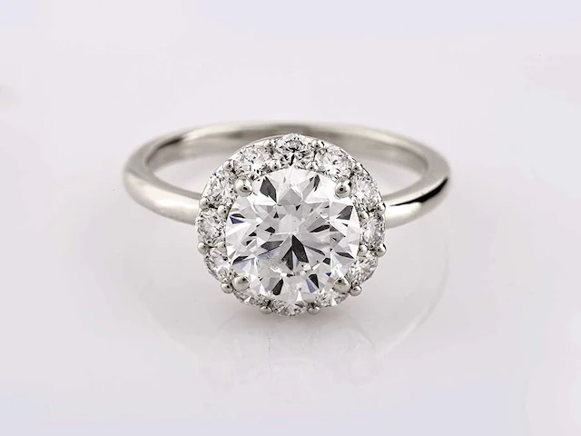 14 kt witgouden ring met 2,61 cts laboratoriumgekweekte diamant - afbeelding 1 van  9
