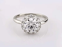 14 kt witgouden ring met 2,61 cts laboratoriumgekweekte diamant - afbeelding 1 van  9