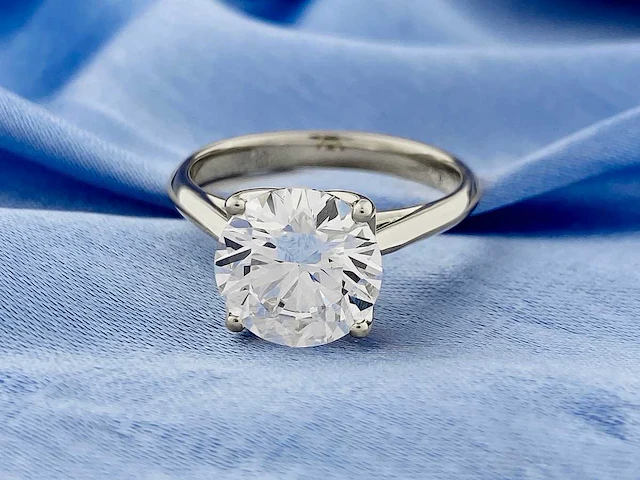 14 kt witgouden ring met 3,06 cts laboratoriumgekweekte diamant - afbeelding 5 van  9