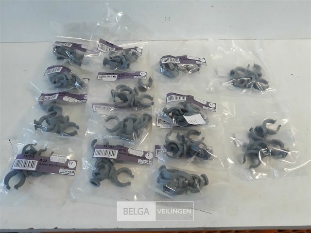 14 x beugel pvc 5 stuks voor buis 22mm - afbeelding 1 van  3