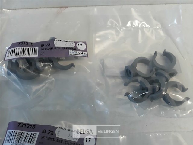 14 x beugel pvc 5 stuks voor buis 22mm - afbeelding 3 van  3