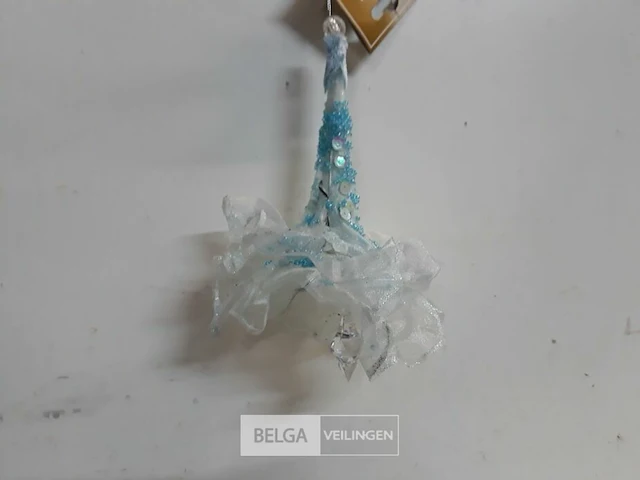14 x hangdeco bloem licht blauw 15 cm - afbeelding 3 van  3