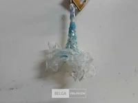 14 x hangdeco bloem licht blauw 15 cm - afbeelding 3 van  3