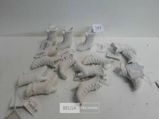 14 x hangdeco laars wit 8 cm - afbeelding 2 van  3