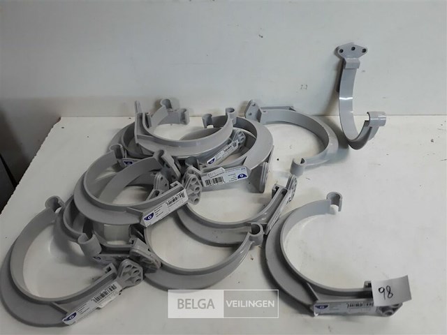 14 x ophangbeugel 125mm licht grijs pvc regenafvoer - afbeelding 1 van  3
