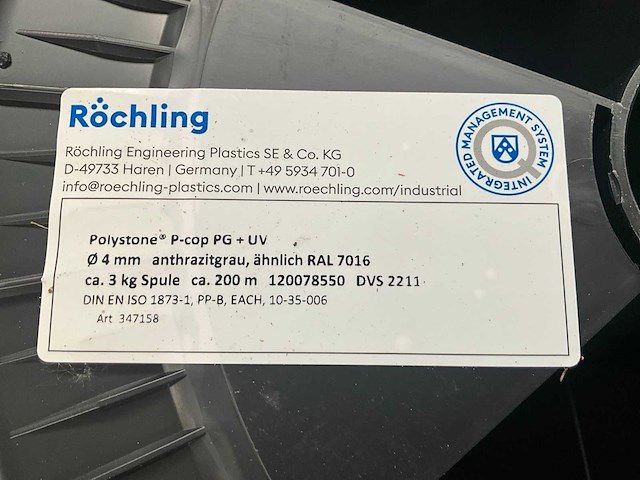 1400m röchling polystone pg + uv lasdraad - afbeelding 5 van  5