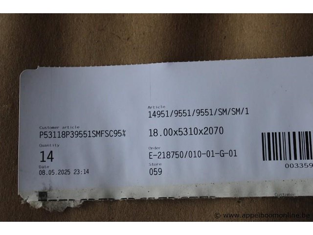 14x spaanplaat , 18 mm x 5310 mm x 2070 mm - afbeelding 2 van  2