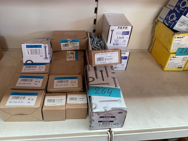 15 dozen veerringen; gipsplaatschroeven; houtdraadbouten - afbeelding 1 van  8