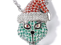 1,5 karaat kerstmonster-geïnspireerde ketting met hanger - afbeelding 1 van  4