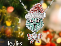 1,5 karaat kerstmonster-geïnspireerde ketting met hanger - afbeelding 4 van  4