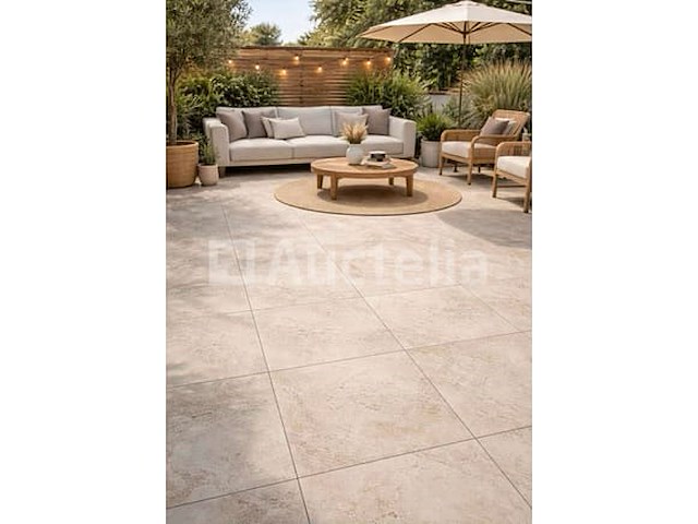15 m² buiten, travertino 80x80 x 20 mm, steen-effect, buitentegels - afbeelding 1 van  1